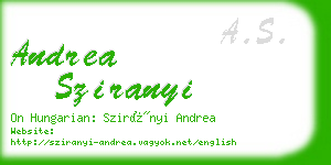 andrea sziranyi business card